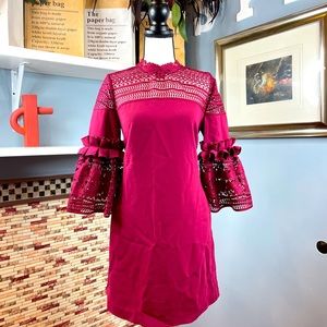 Ted Baker lace panel bell sleeve tunic